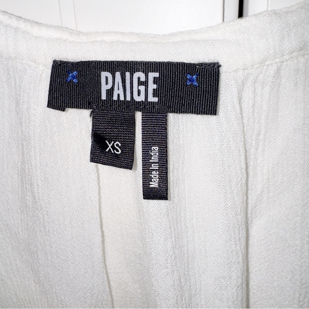 Paige White Embroidered Women's Peasant Top Boho Cottagecore Sz XS Feminine - Picture 8 of 14